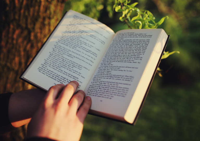 Person reading book